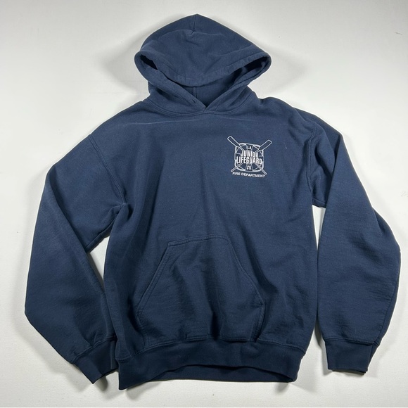 Vintage Los Angeles Fire Department Junior Lifeguard Mens S Hoodie Sweatshirt - Picture 2 of 6